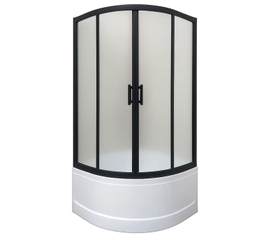 Черная душевая кабина SUNWAYS DB-11 глубокий поддон 90