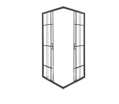 Черная квадратная душевая кабина Sunways Grid 90 без поддона
