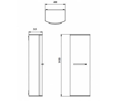 Пенал подвесной Botticelli Vanessa VnP-140 черный