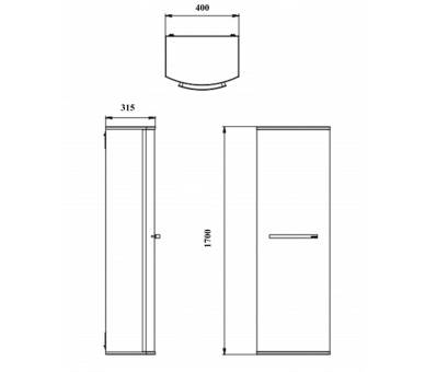 Пенал підвісний Botticelli Vanessa VnP-170 білий