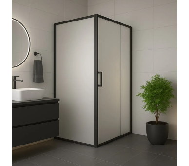 Душевая кабина регулируемая SUNWAYS BlackLine matt 90-100 см. без поддона
