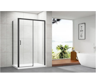 Черная прямоугольная кабина Sunways Vision 120x80 см