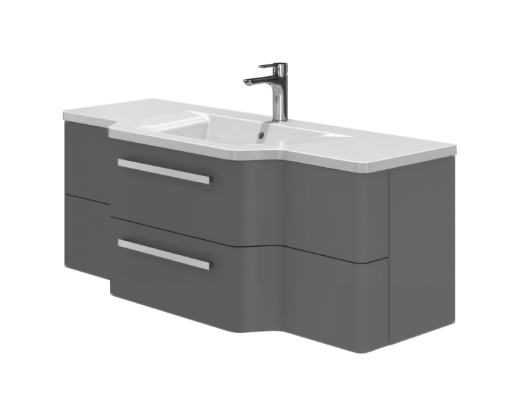 Тумба в ванную подвесная Botticelli Levanto Lv-128 серая