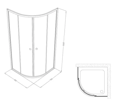 Душевая кабина Shower SHOWART TITAN 90x90 без поддона