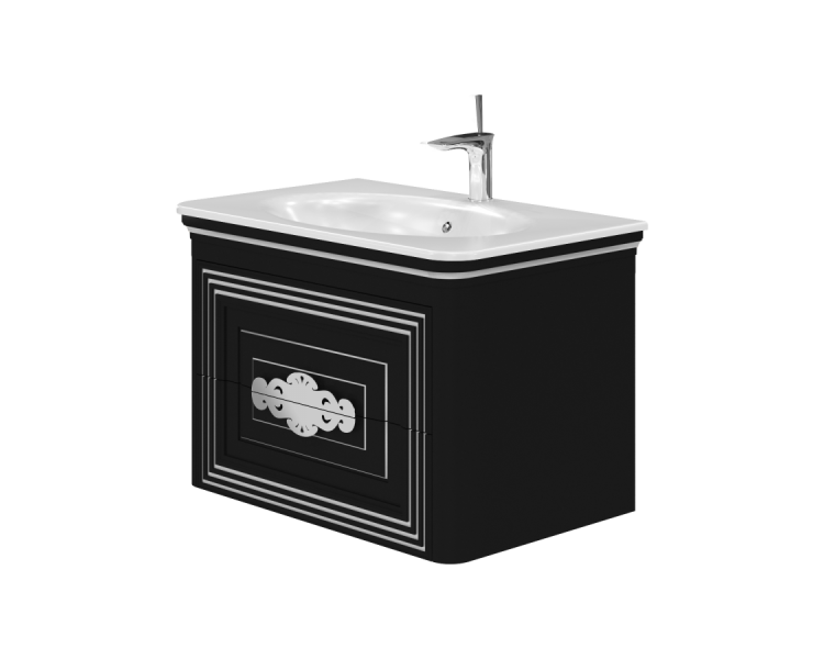 Тумба в ванную подвесная Botticelli Treviso T-80 черная