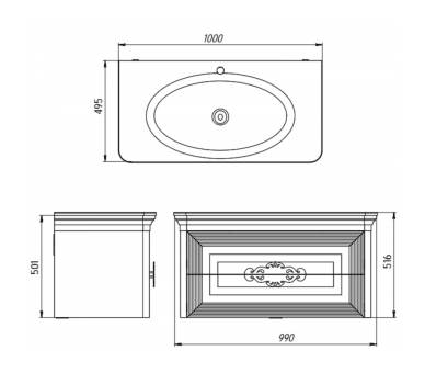 Тумба у ванну підвісна Botticelli Treviso T-100 біла