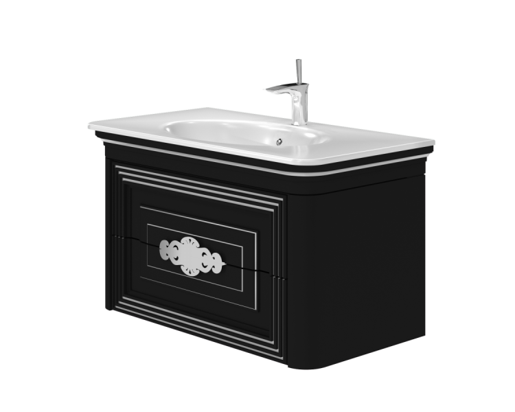 Тумба в ванную подвесная Botticelli Treviso T-100 черная