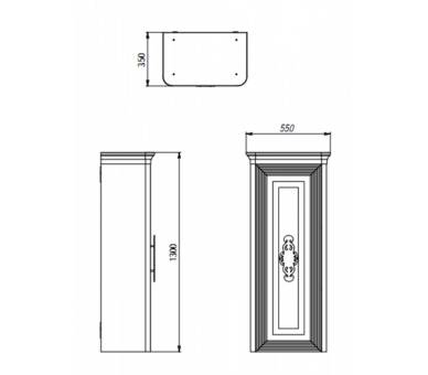 Пенал подвесной Botticelli Treviso TP-190 черный