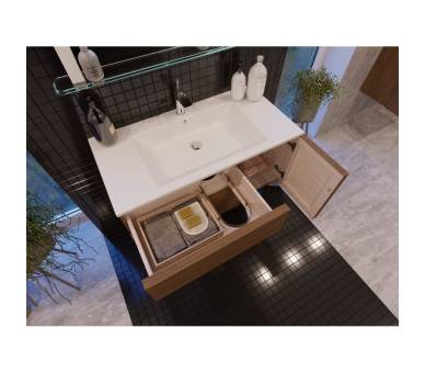 Тумба в ванную подвесная Botticelli Rimini Rm-100 дуб графит