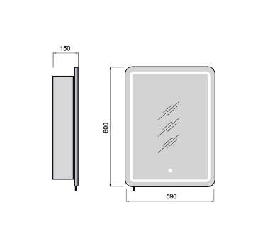 Зеркальный шкаф MDD Oregon MCL-60 с LED-подсветкой