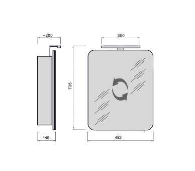 Зеркальный шкаф MDD Сорренто Black ЗШ-50 с подсветкой