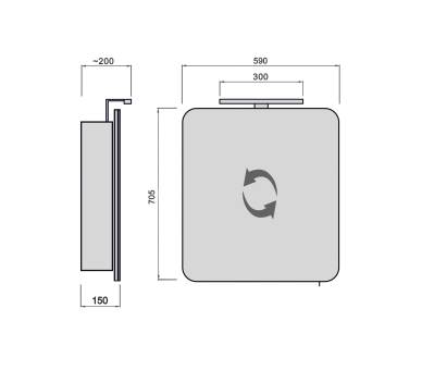 Зеркальный шкаф MDD Сорренто Black ЗШ-60 с подсветкой