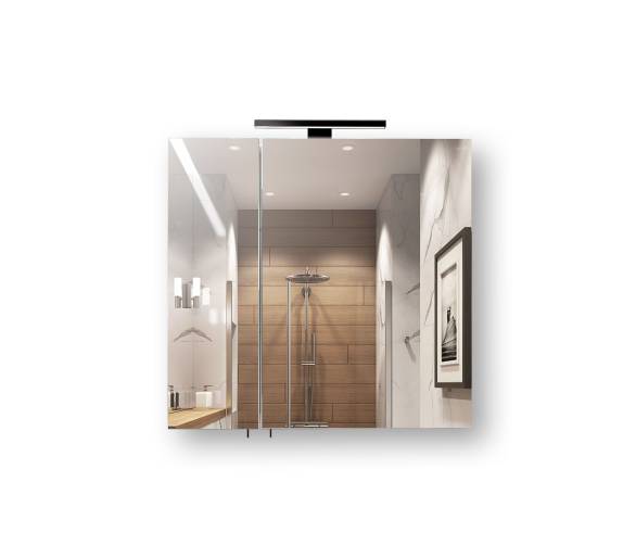 Зеркальный шкаф MDD Руна Black 70 с подсветкой