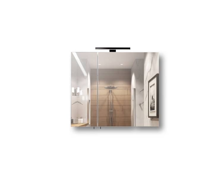 Дзеркальна шафа MDD Руна Black 80 з підсвіткою