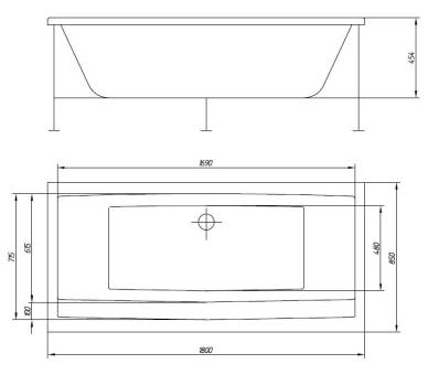 Акриловая ванна Riva pool Rossini 180x85 с панелью