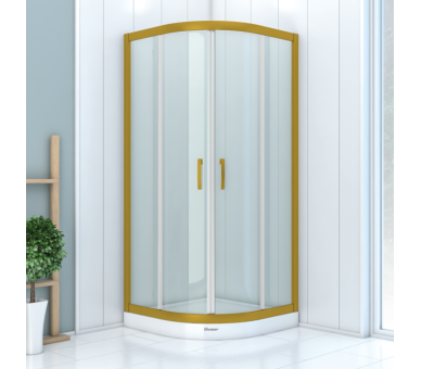 Золотая кабина SHOWER Boss 90х90gold с поддоном