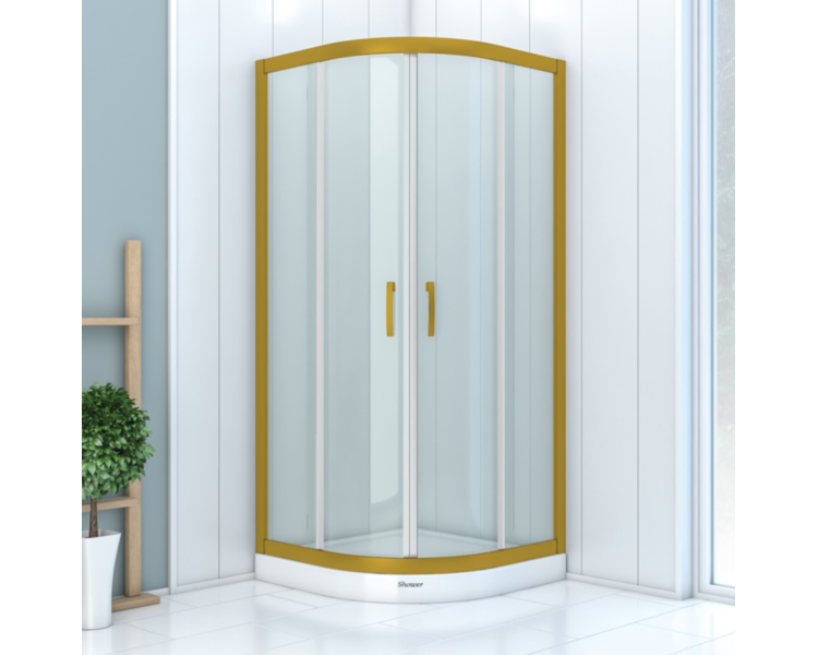 Золотая кабина SHOWER Boss 90х90gold с поддоном