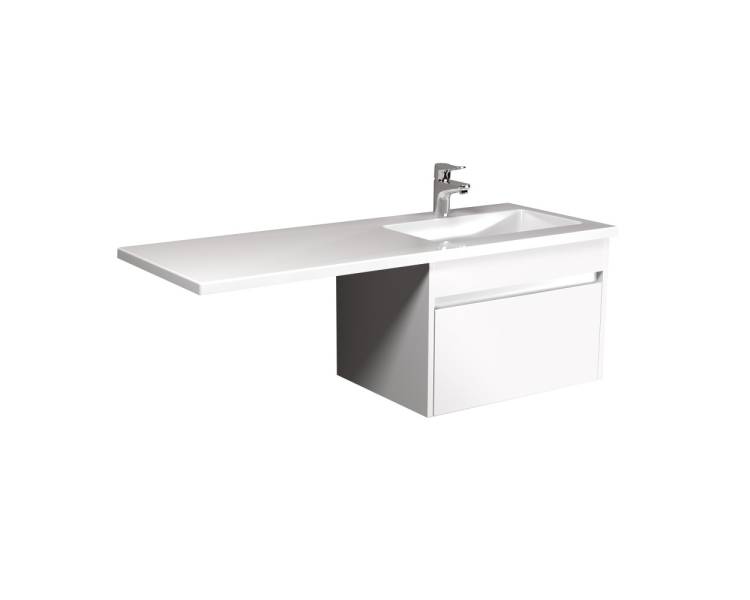 Тумба у ванну підвісна MDD Prime 60-А з умивальником Adam 120 R