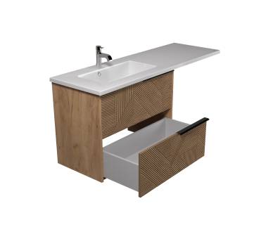 Тумба у ванну підвісна MDD Cubic 80-A з умивальником Adam 140 L