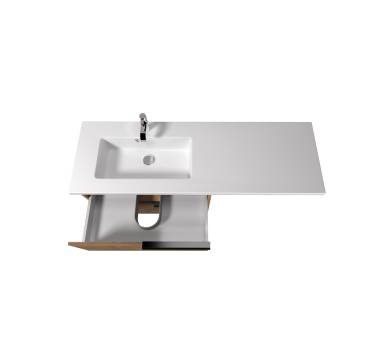 Тумба в ванную подвесная MDD Cubic 80-A с умывальником Adam 140 L