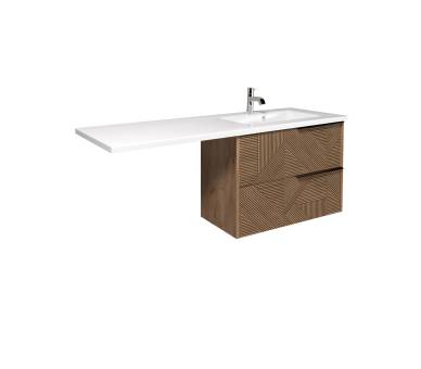 Тумба в ванную подвесная MDD Cubic 80-A с умывальником Adam 140 R