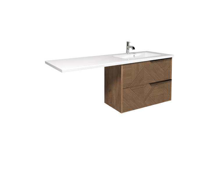 Тумба в ванную подвесная MDD Cubic 80-A с умывальником Adam 140 R