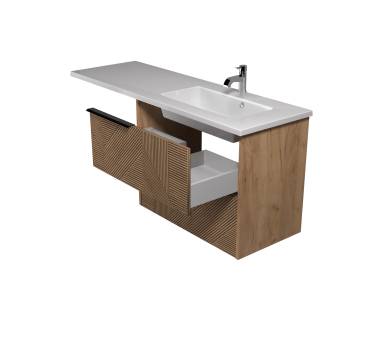 Тумба у ванну підвісна MDD Cubic 80-A з умивальником Adam 140 R