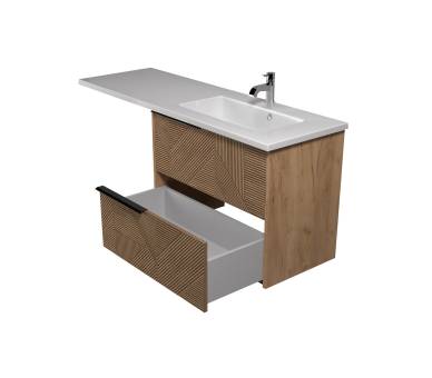 Тумба у ванну підвісна MDD Cubic 80-A з умивальником Adam 140 R