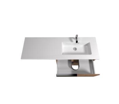 Тумба у ванну підвісна MDD Cubic 80-A з умивальником Adam 140 R