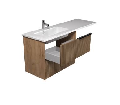 Тумба у ванну підвісна MDD Grace 80-A з умивальником Adam 140 L