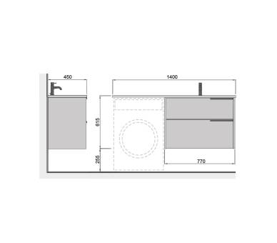 Тумба в ванную подвесная MDD Grace 80-A с умывальником Adam 140 R