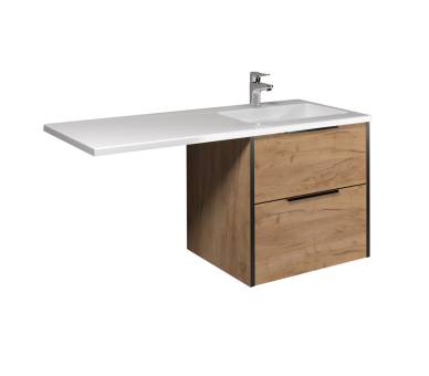 Тумба в ванную подвесная MDD Line Craft 60 с умывальником Adam 120 L