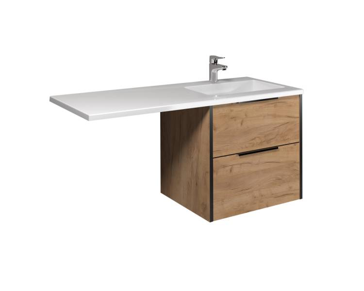 Тумба в ванную подвесная MDD Line Craft 60 с умывальником Adam 120 L