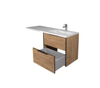 Тумба в ванную подвесная MDD Line Craft 60 с умывальником Adam 120 L