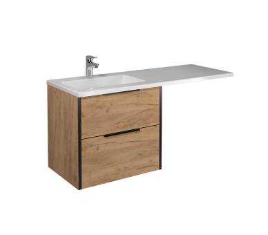 Тумба в ванную подвесная MDD Line Craft 60 с умывальником Adam 120 R