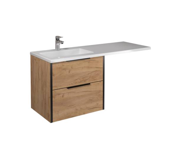 Тумба в ванную подвесная MDD Line Craft 60 с умывальником Adam 120 R