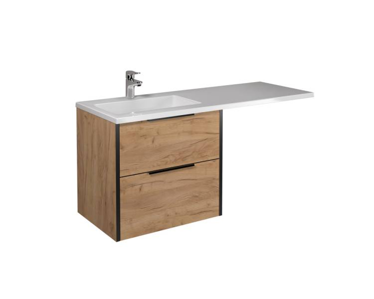 Тумба в ванную подвесная MDD Line Craft 60 с умывальником Adam 120 R