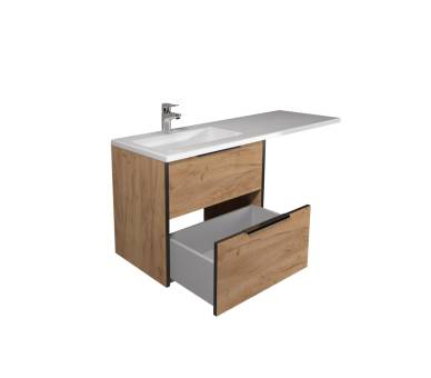 Тумба в ванную подвесная MDD Line Craft 60 с умывальником Adam 120 R