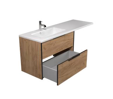 Тумба у ванну підвісна MDD Line Craft 80 з умивальником Adam 140 L