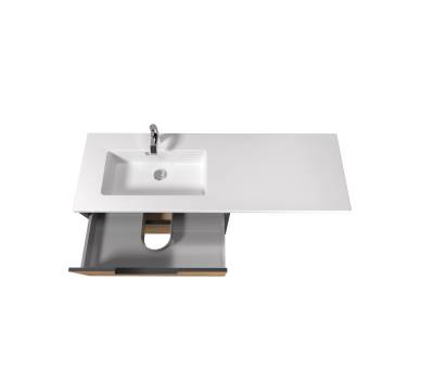 Тумба в ванную подвесная MDD Line Craft 80 с умывальником Adam 140 L