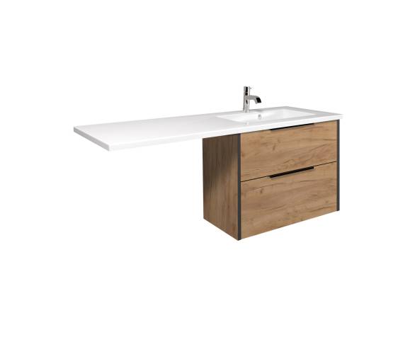 Тумба в ванную подвесная MDD Line Craft 80 с умывальником Adam 140 R