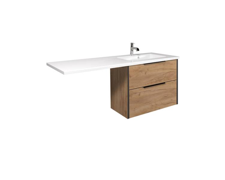 Тумба в ванную подвесная MDD Line Craft 80 с умывальником Adam 140 R