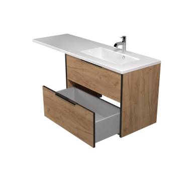 Тумба у ванну підвісна MDD Line Craft 80 з умивальником Adam 140 R