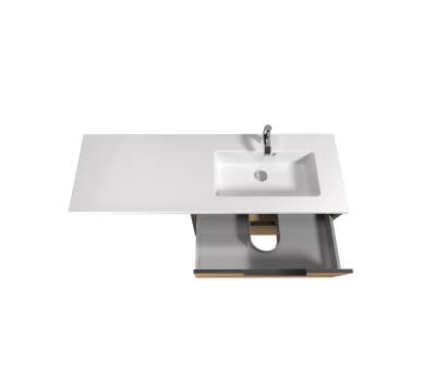 Тумба в ванную подвесная MDD Line Craft 80 с умывальником Adam 140 R