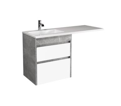 Тумба у ванну універсальна MDD Polo Loft 60-U з умивальником Adam 120 L