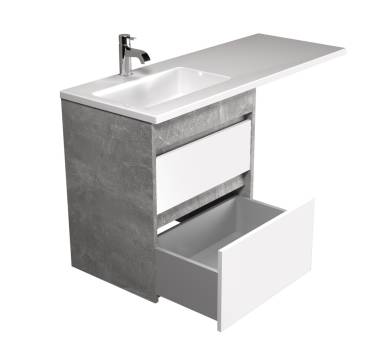 Тумба в ванную универсальная MDD Polo Loft 60-U с умывальником Adam 120 L