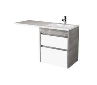 Тумба в ванную универсальная MDD Polo Loft 60-U с умывальником Adam 120 R