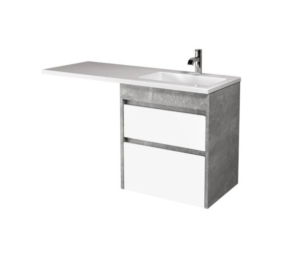 Тумба в ванную универсальная MDD Polo Loft 60-U с умывальником Adam 120 R
