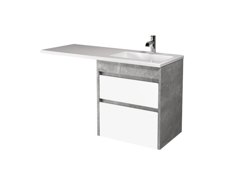 Тумба у ванну універсальна MDD Polo Loft 60-U з умивальником Adam 120 R