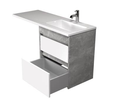 Тумба у ванну універсальна MDD Polo Loft 60-U з умивальником Adam 120 R